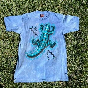 Vintage Dagoli Blue Mens L 90s Ancient Cave Art Vancouver Canada Tee